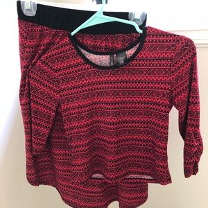 Red and black Two piece matching set